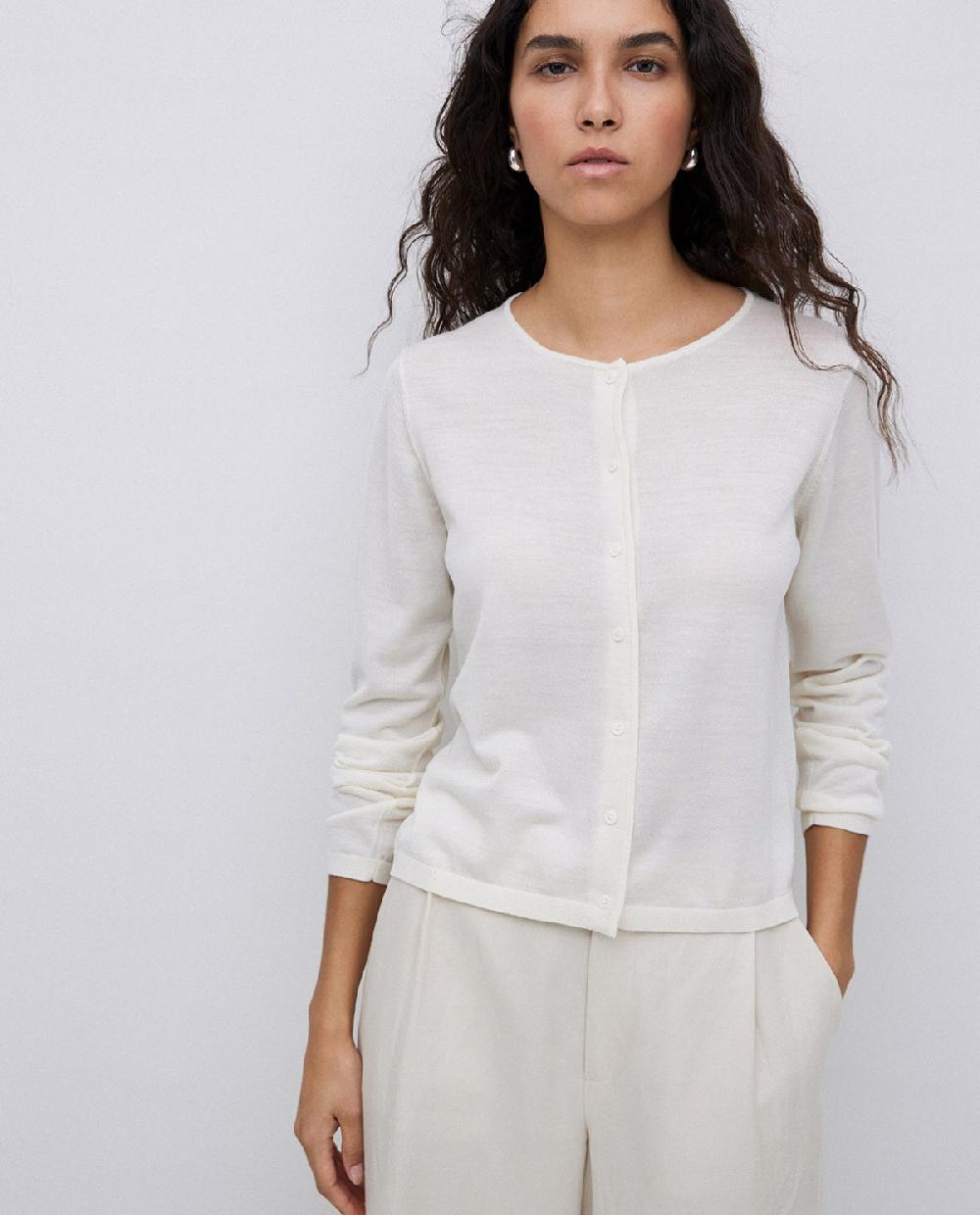 yerse Cárdigan 100% lana de merino crudo