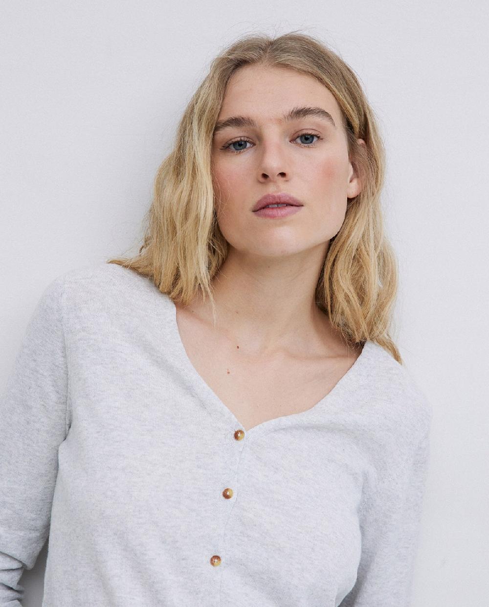 Yerse Cárdigan Escote Pico Gris