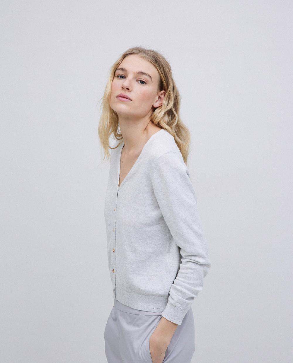 Yerse Cárdigan Escote Pico Gris