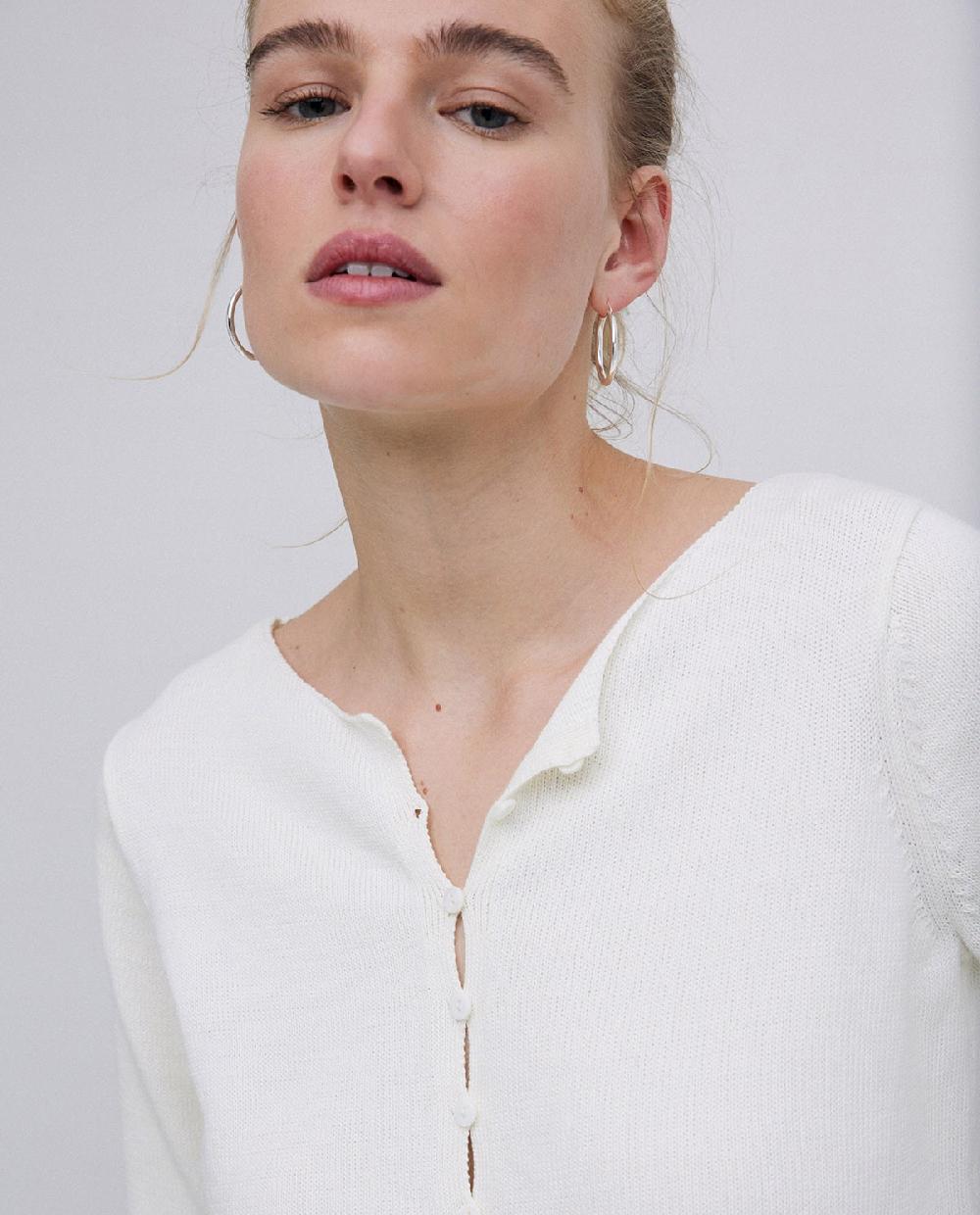 Yerse Cárdigan Manga Corta Blanco Roto