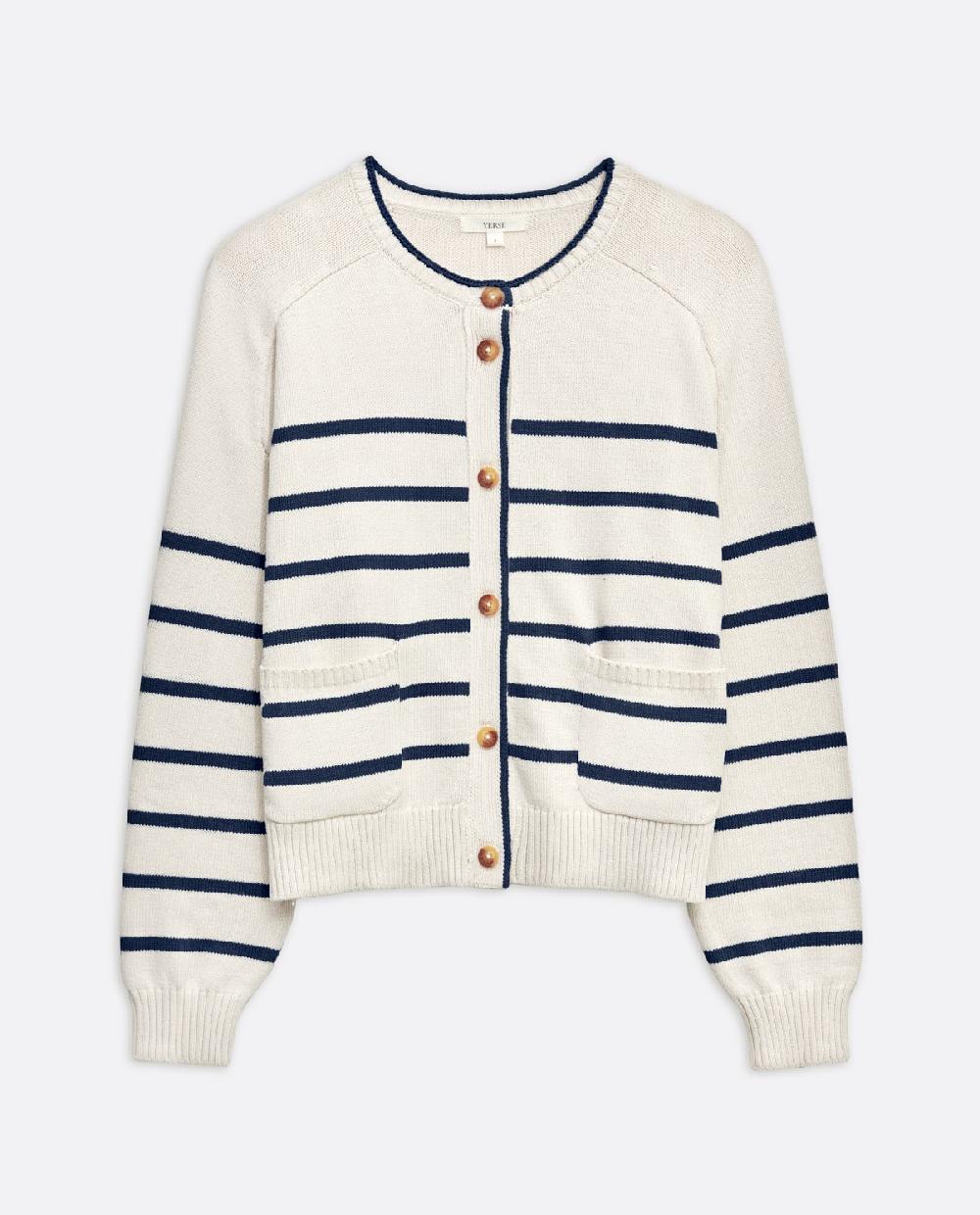 Yerse Cárdigan Rayas Punto Azul Oscuro