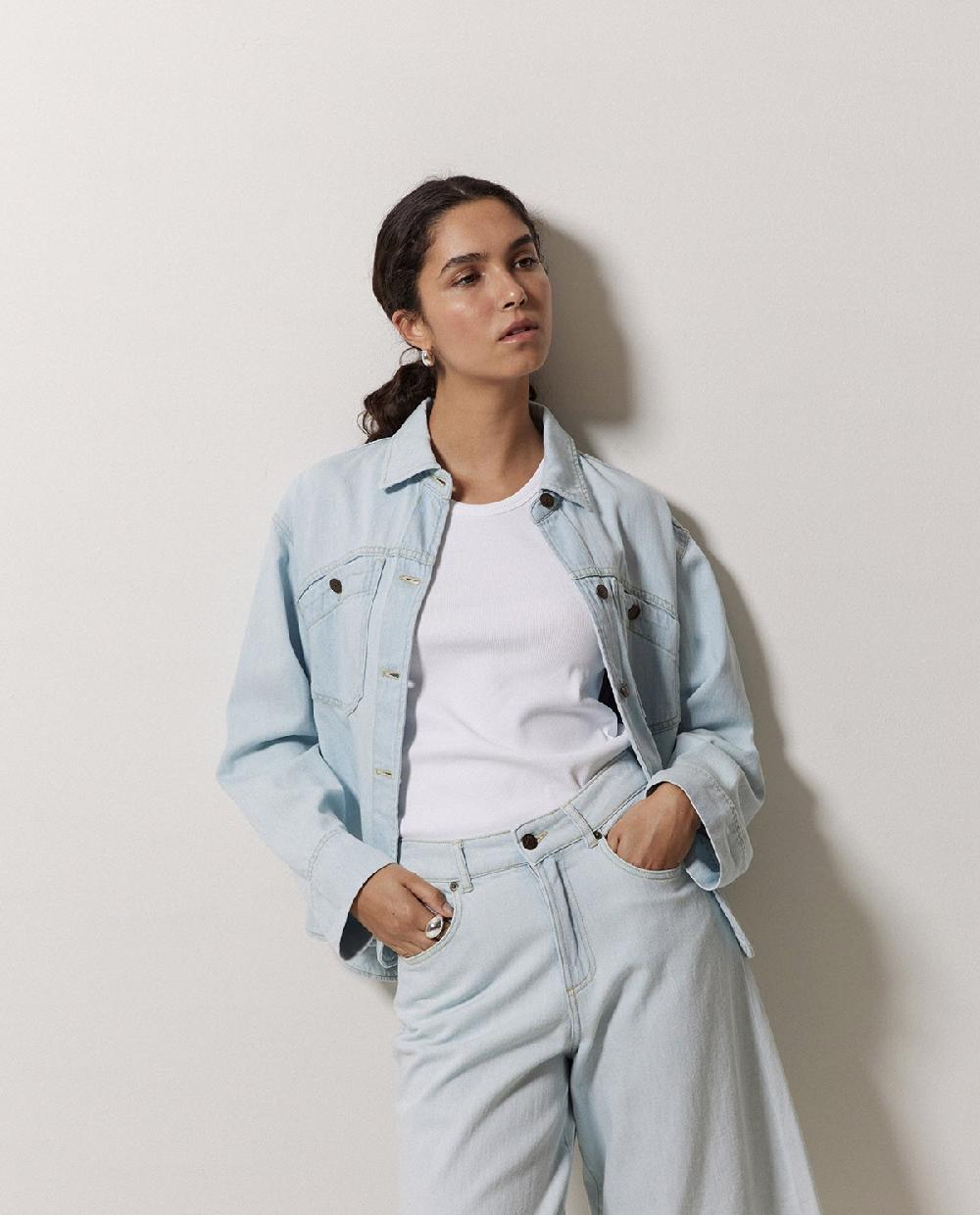 yerse Cazadora vaquera bolsillos azul índigo