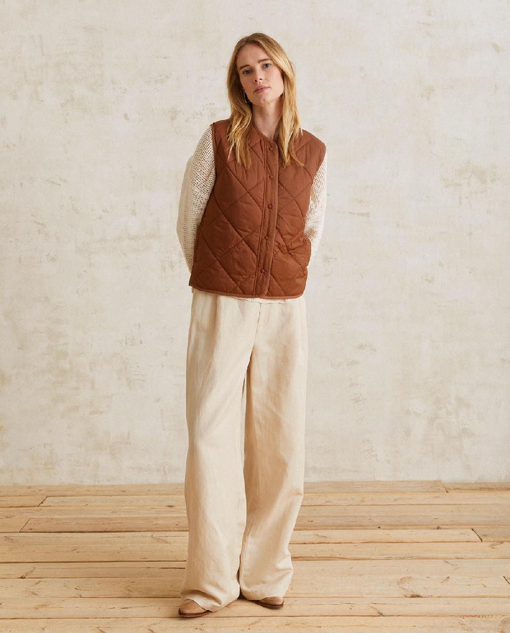 Yerse Chaleco Acolchado Water Repellent Chocolate