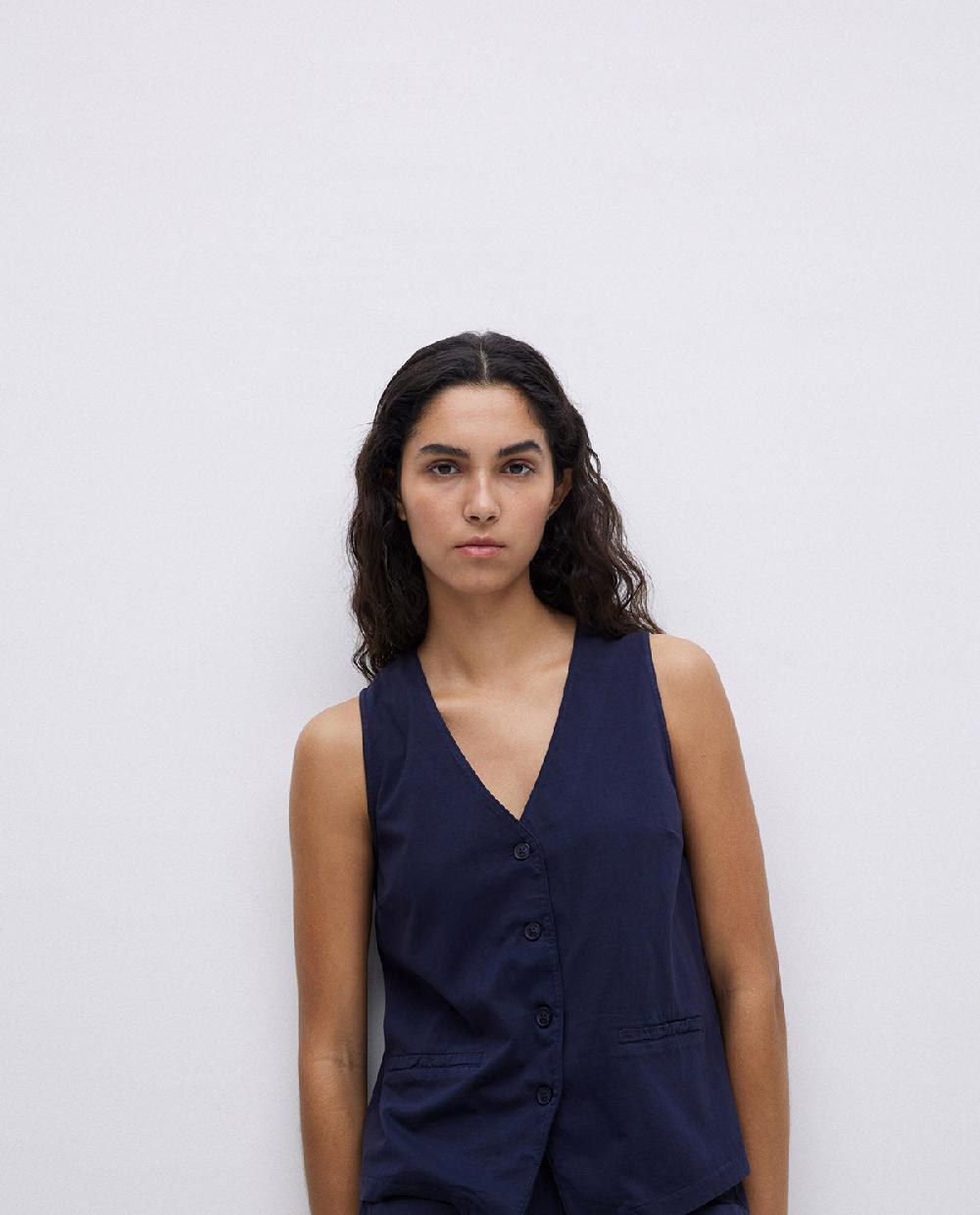 Yerse Chaleco De Punto Algodón Azul Oscuro