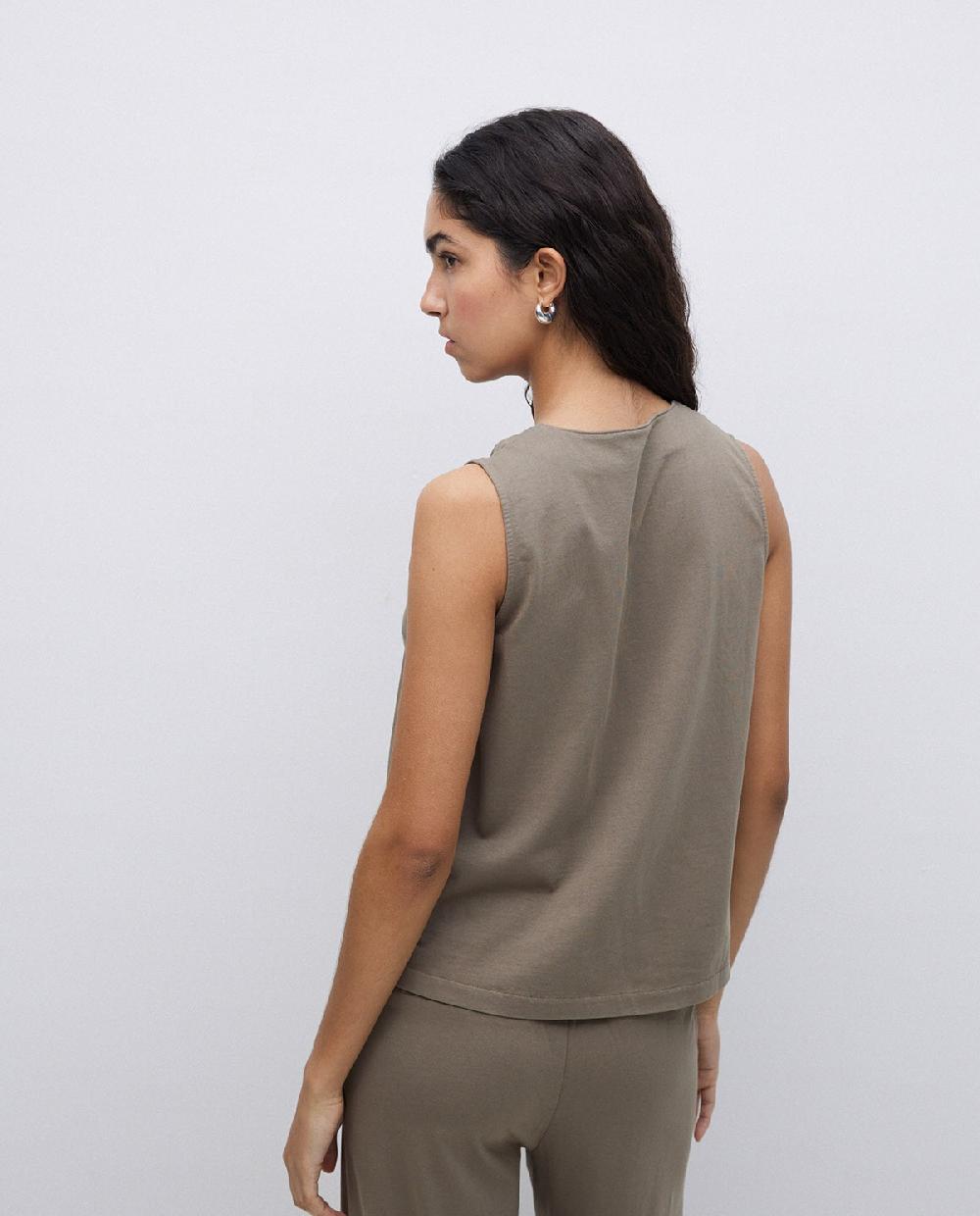 Yerse Chaleco De Punto Algodón Caqui