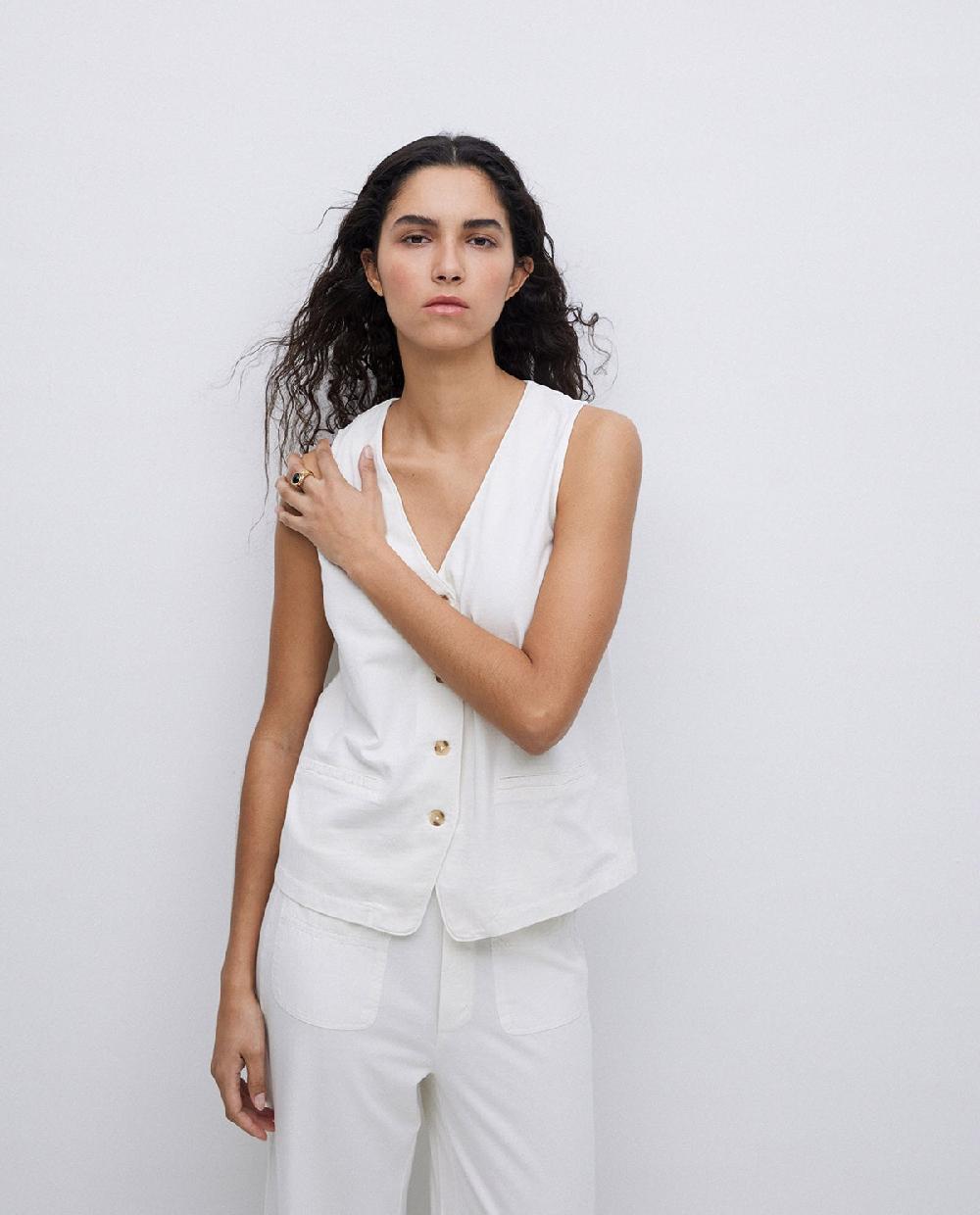 Yerse Chaleco De Punto Algodón Crudo