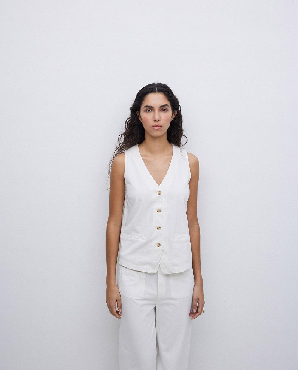 Yerse Chaleco De Punto Algodón Crudo