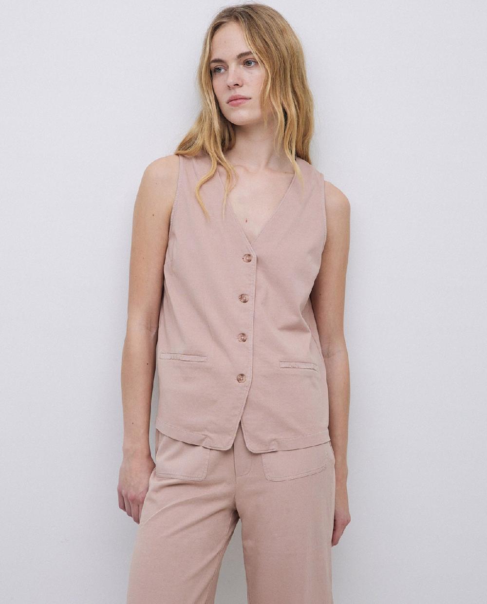 yerse Chaleco de punto algodón rosa antiguo