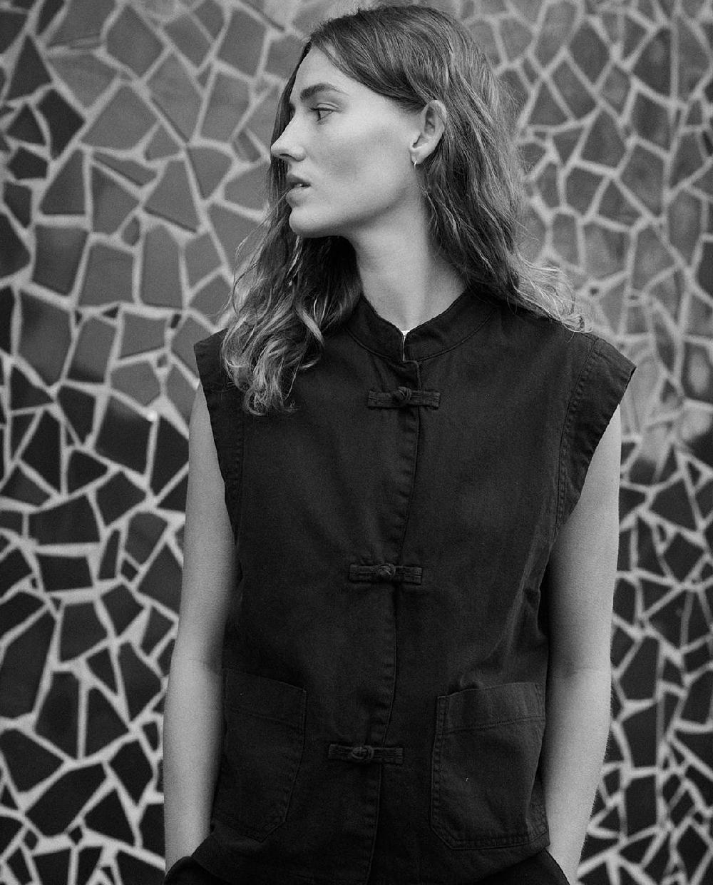 Yerse Chaleco Denim 100% Algodón Orgánico Navy