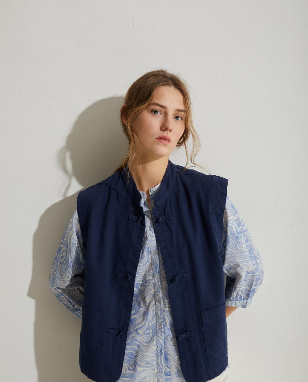 yerse Chaleco denim 100% algodón orgánico navy