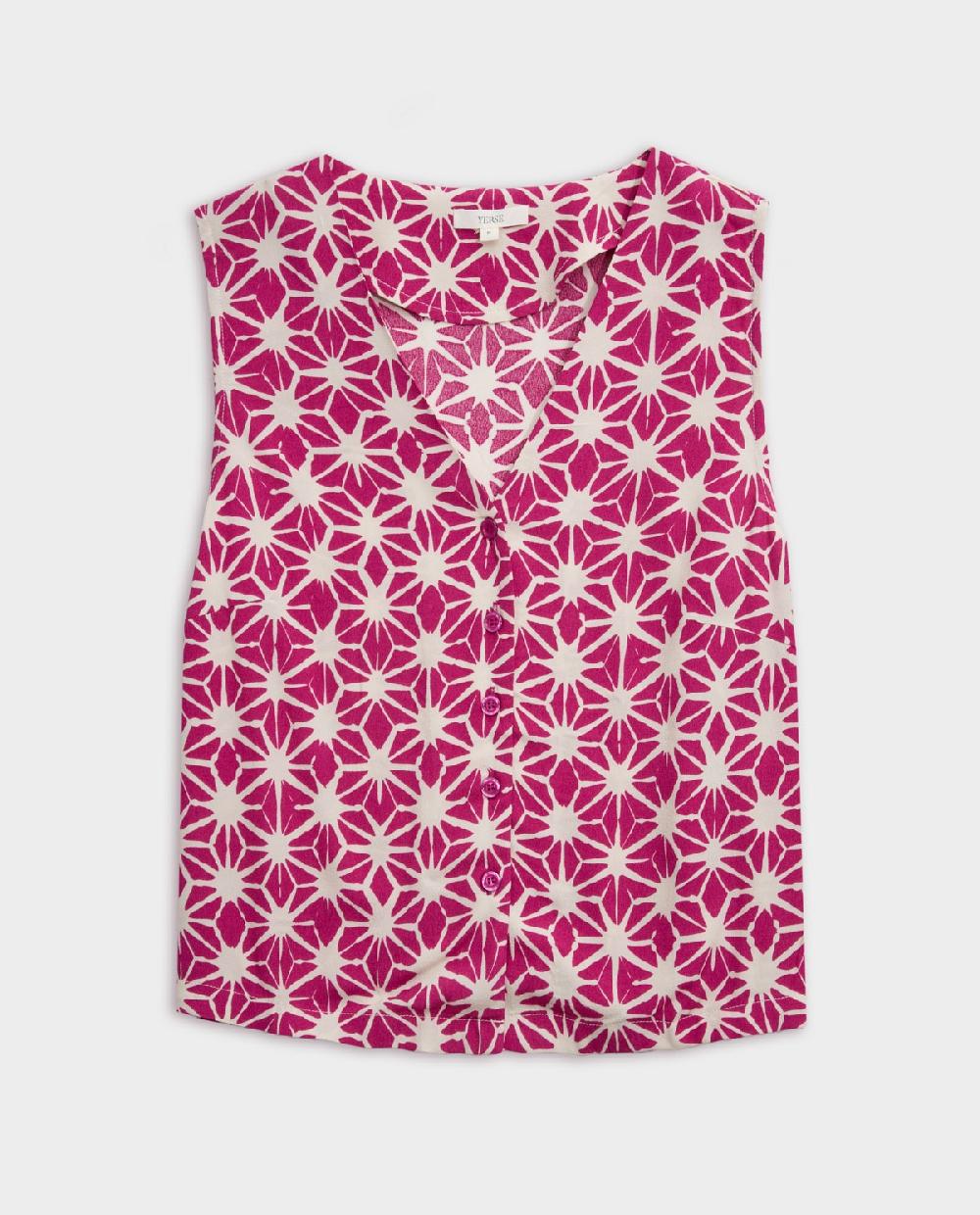 yerse Chaleco fluido estampado fuchsia