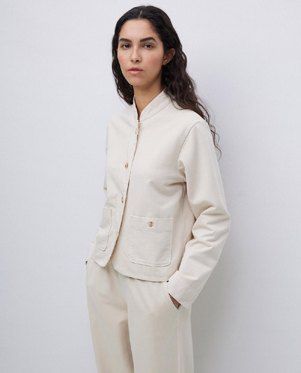 Yerse Chaqueta Corta Cuello Mao Beige