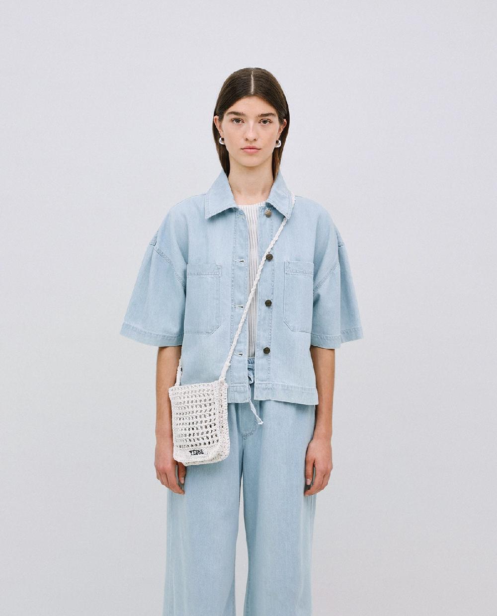 Yerse Chaqueta Denim Tencel Azul