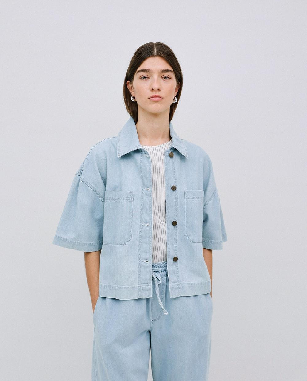 Yerse Chaqueta Denim Tencel Azul