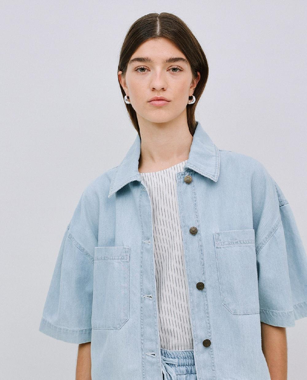 yerse Chaqueta denim tencel azul