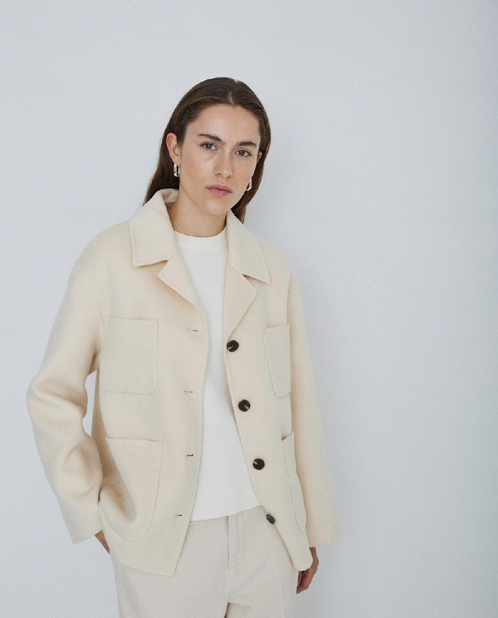 yerse Chaqueta lana doble faz crudo