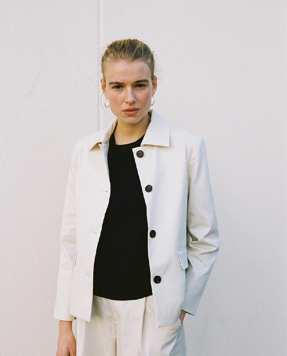 Yerse Chaqueta Tejido Gabardina Blanco Roto