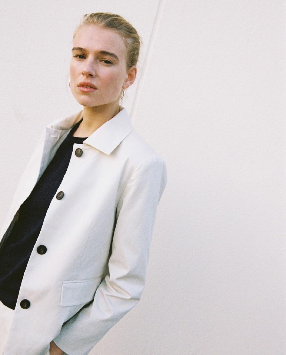 Yerse Chaqueta Tejido Gabardina Blanco Roto