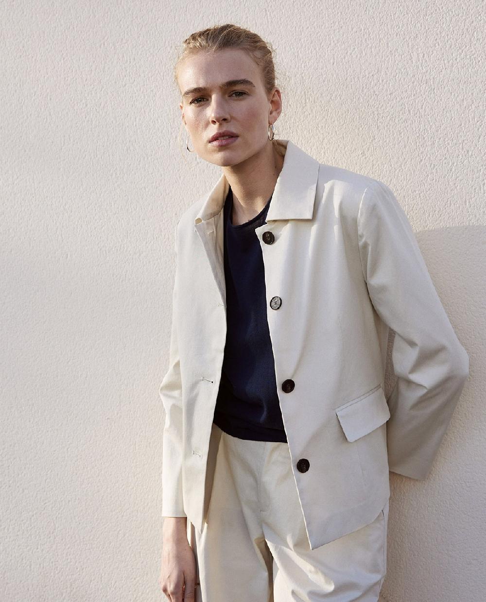 yerse Chaqueta tejido gabardina blanco roto