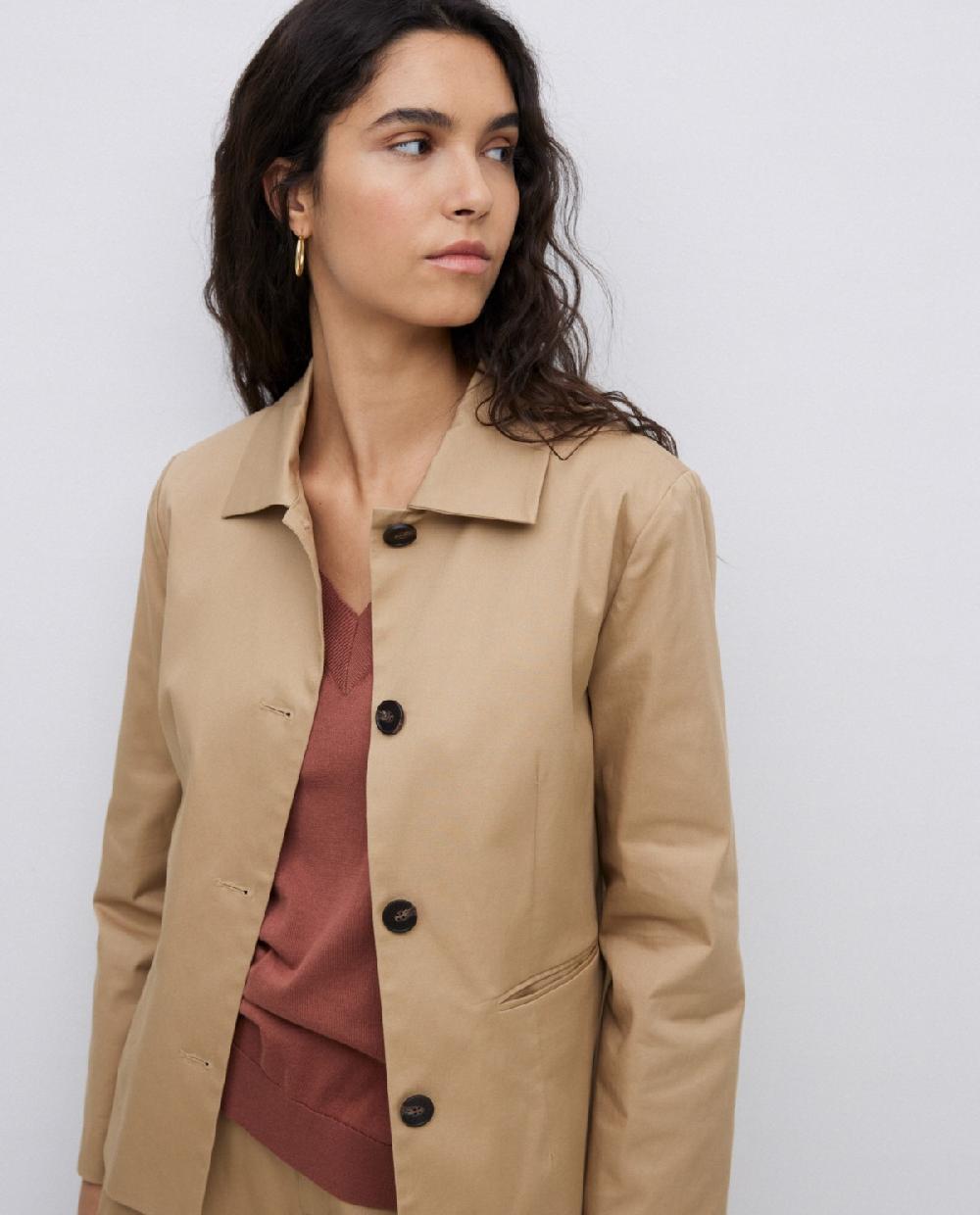 Yerse Chaqueta Tejido Gabardina Camel