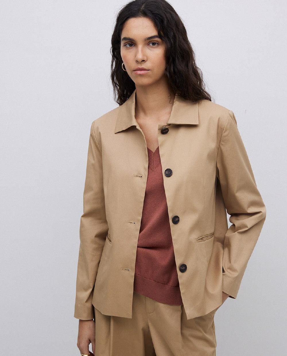 yerse Chaqueta tejido gabardina camel