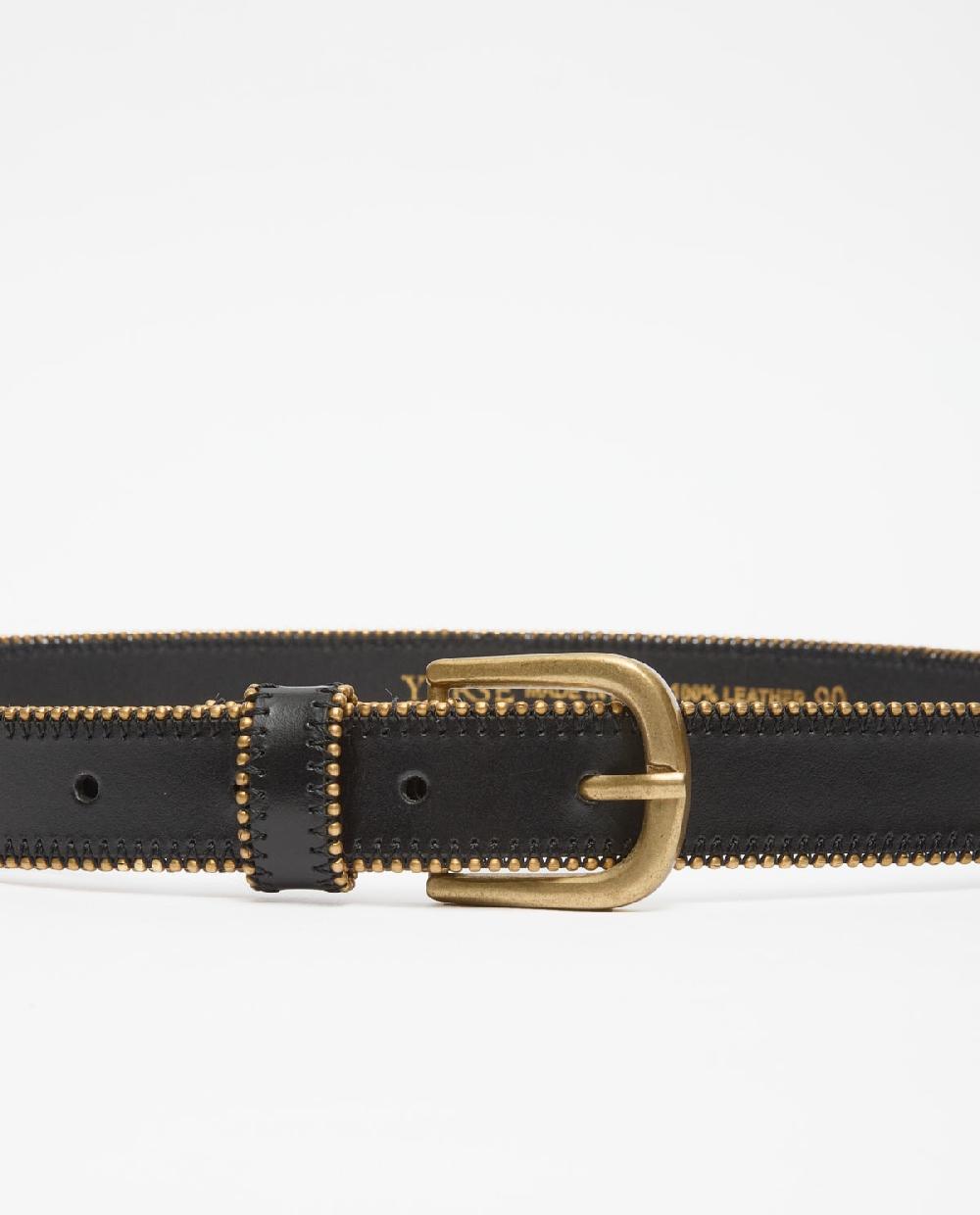 Yerse Cinturón Piel Tachuelas Metálicas Negro