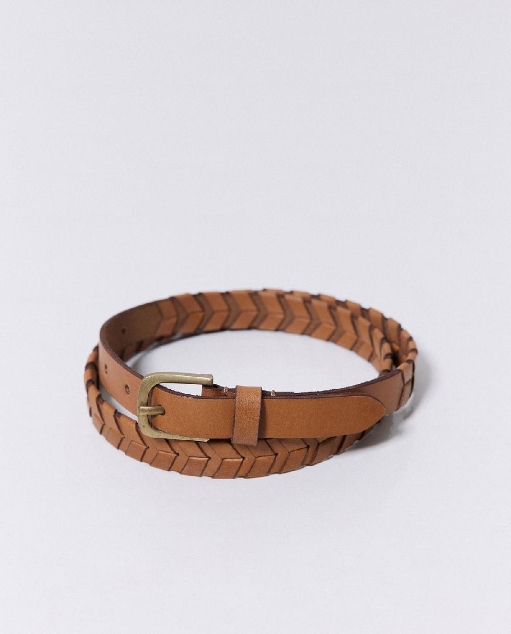 Yerse Cinturón Piel Trenzado Handmade Camel