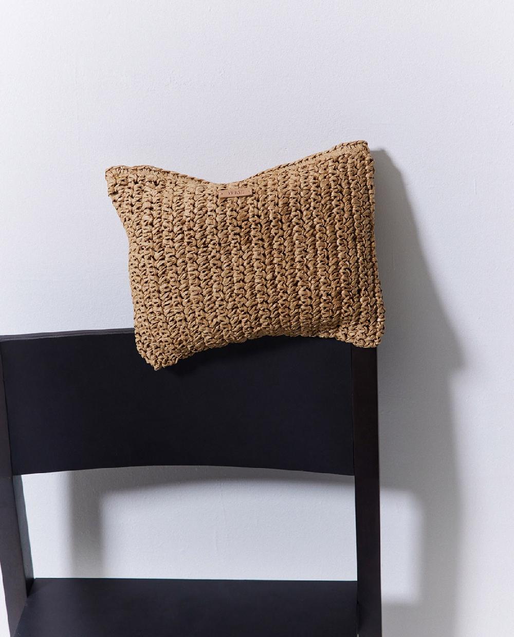 yerse Clutch cremallera rafia natural