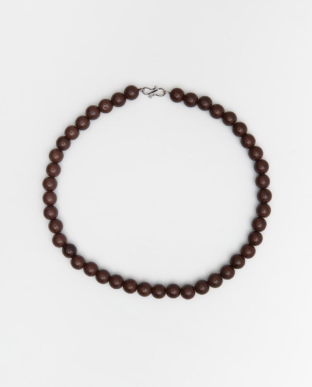 Yerse Collar Bolas Marrón Oscuro