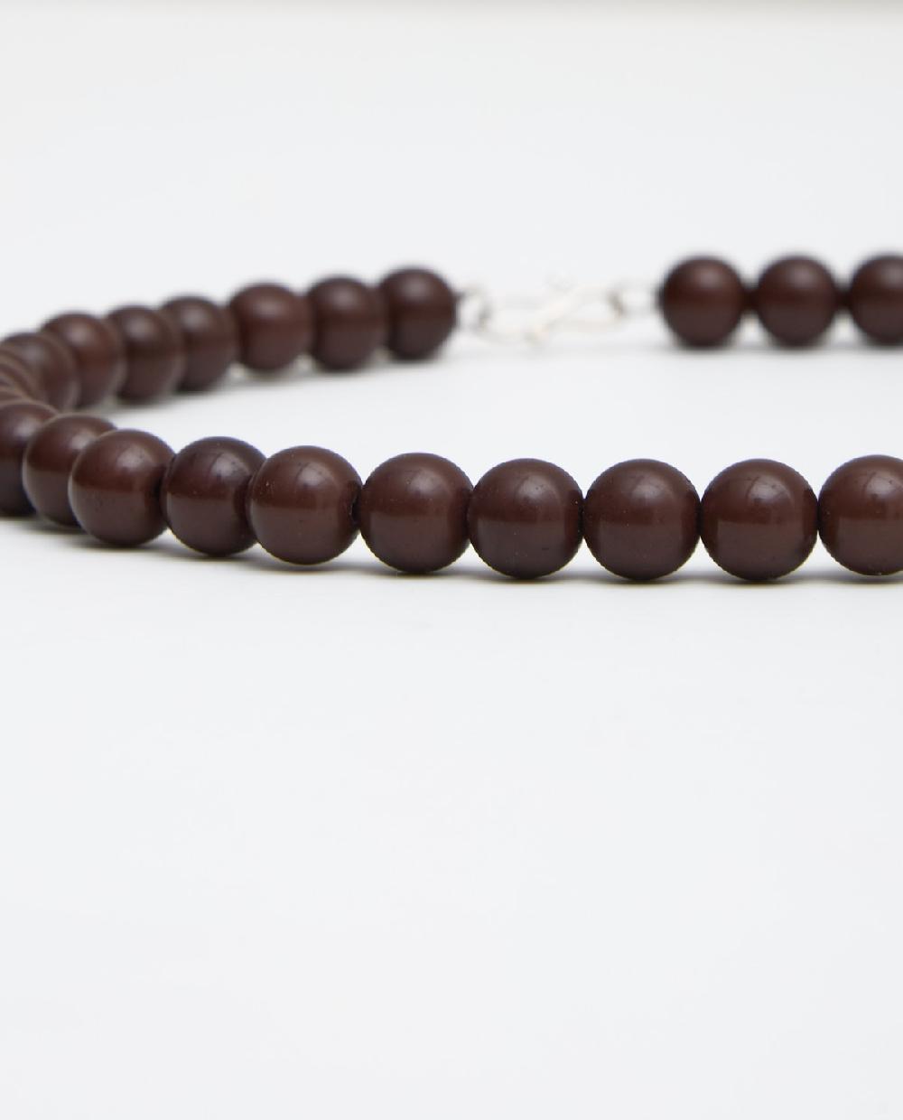 Yerse Collar Bolas Marrón Oscuro