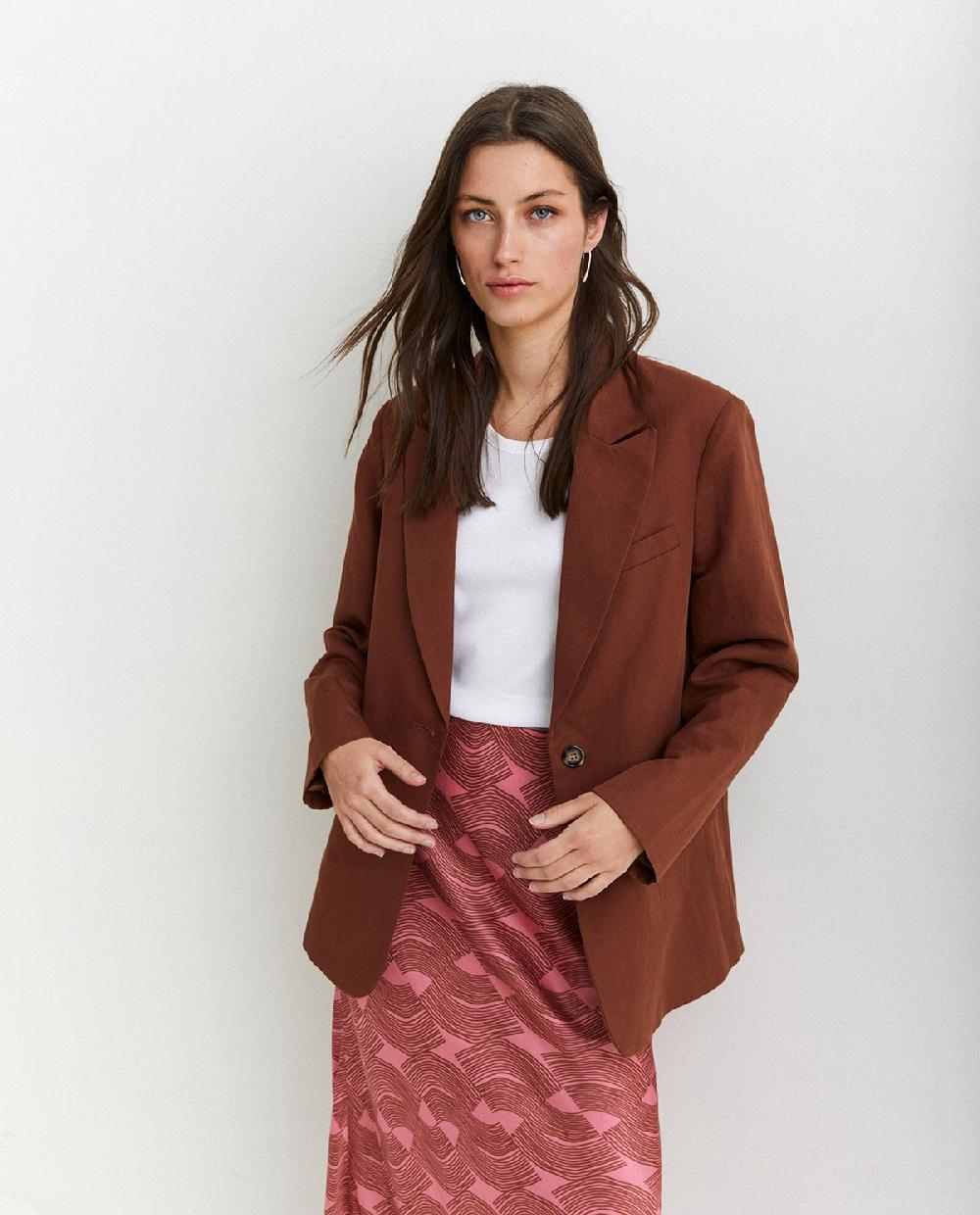 Yerse Falda Midi Satén Rosa