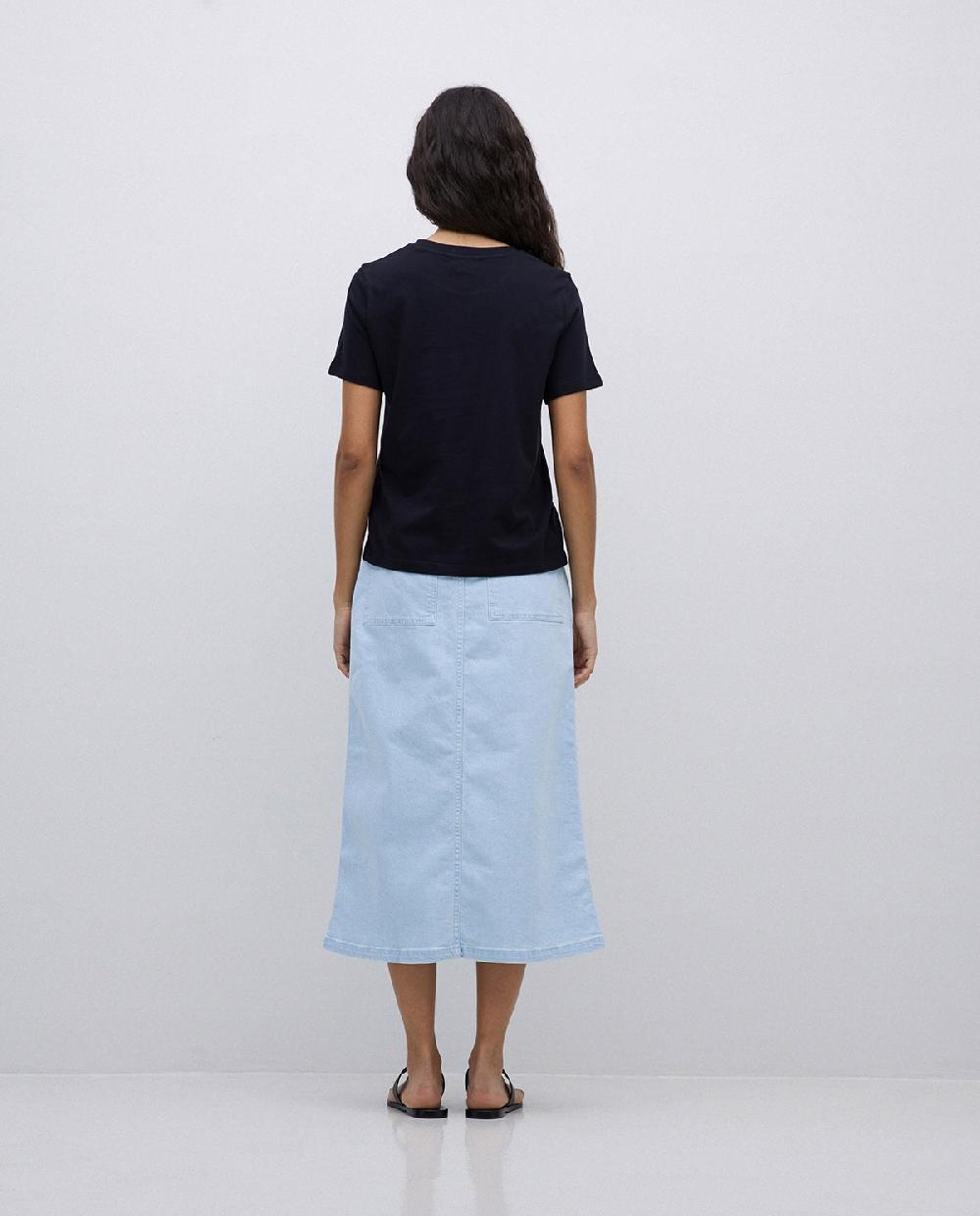 Yerse Falda Tejana Midi Azul índigo