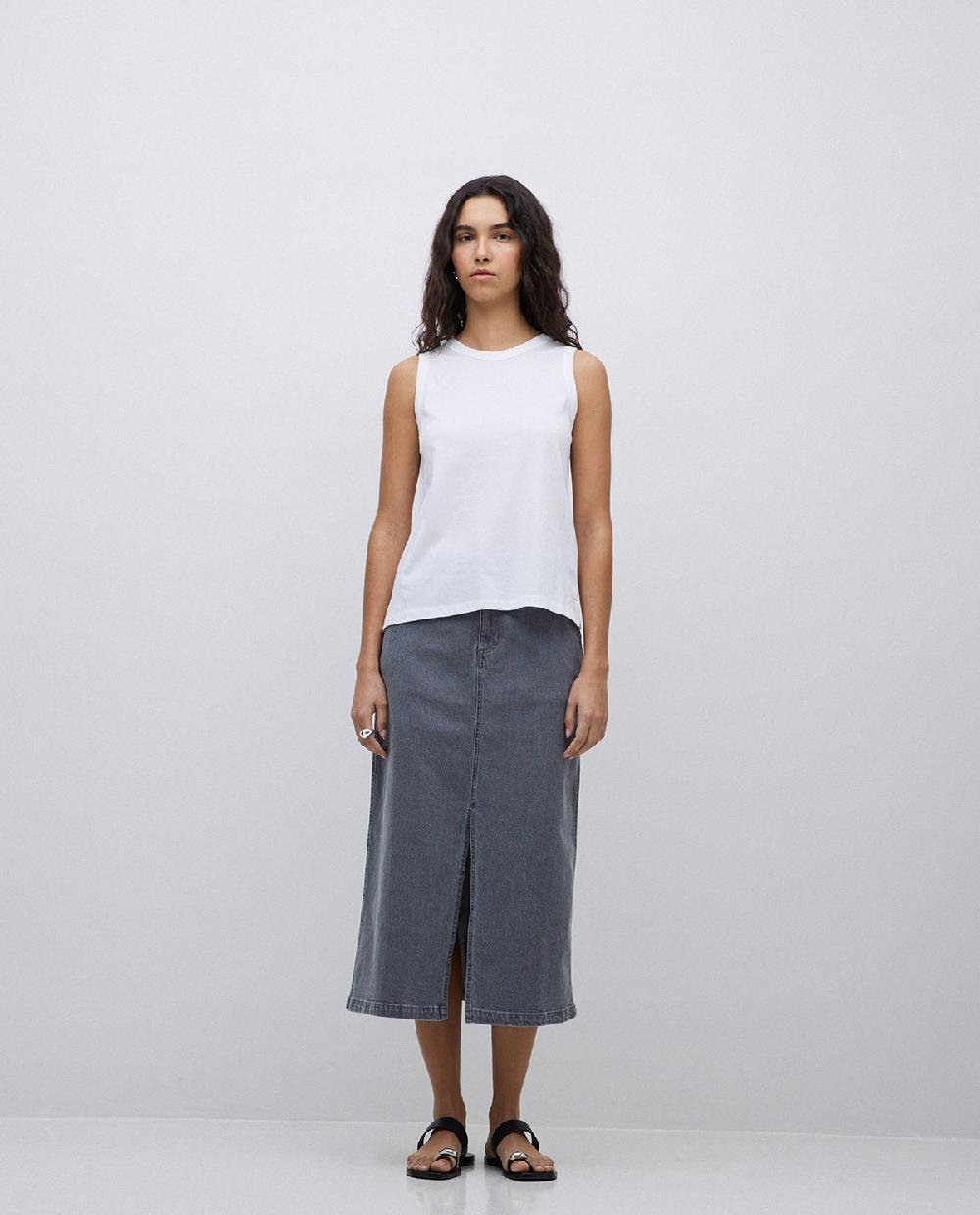 Yerse Falda Tejana Midi Gris