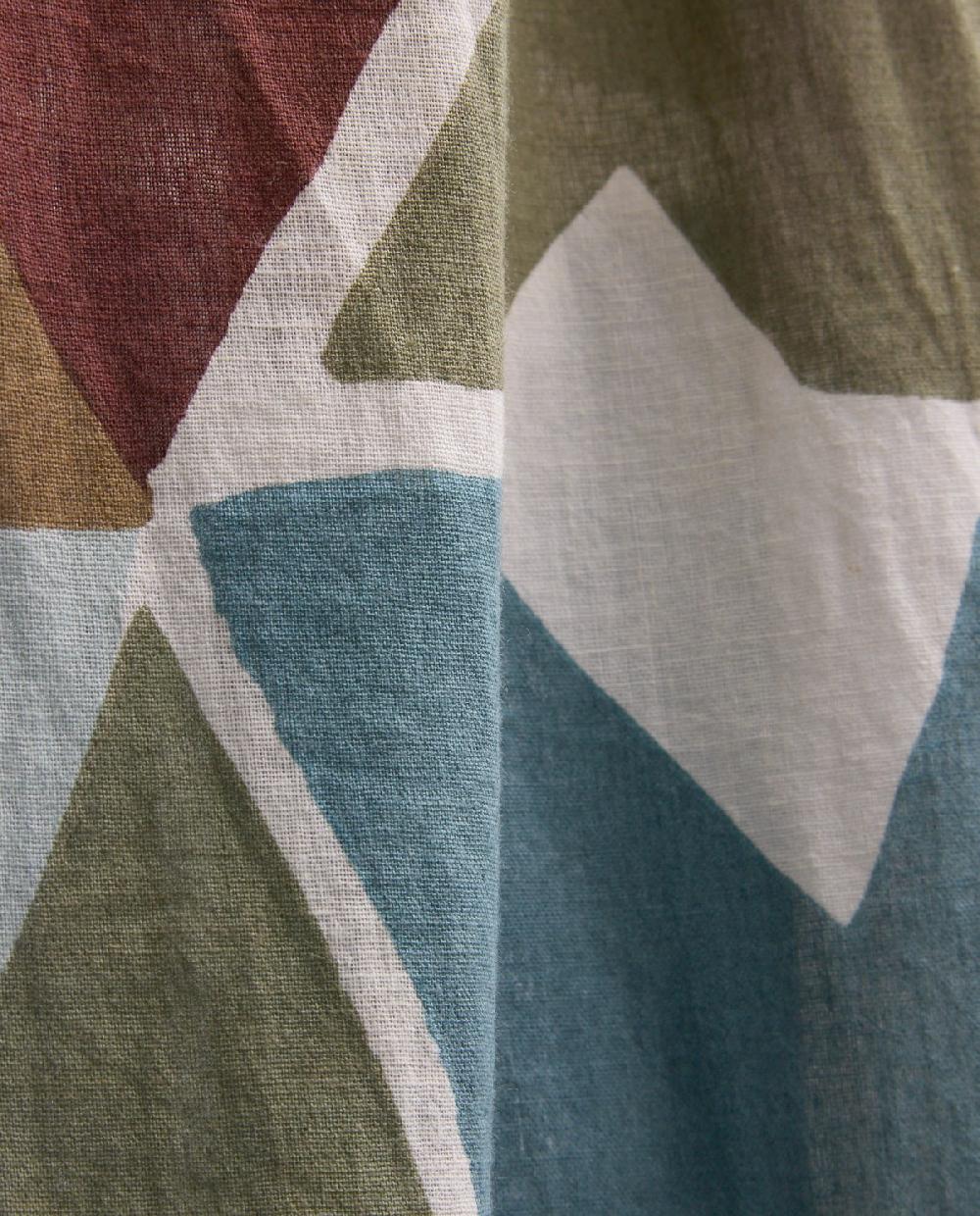 Yerse Fular 100% Algodón Geométrico Caqui