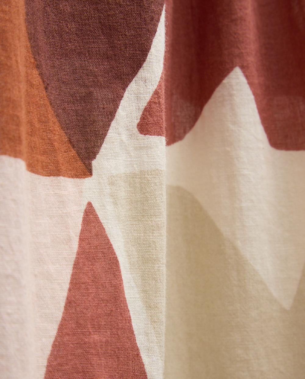 Yerse Fular 100% Algodón Geométrico Granate