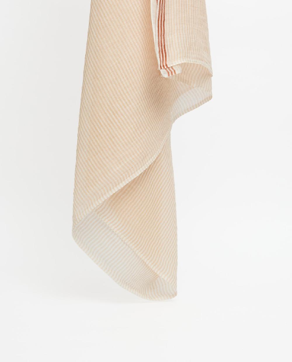 Yerse Fular Algodón Rayas Beige