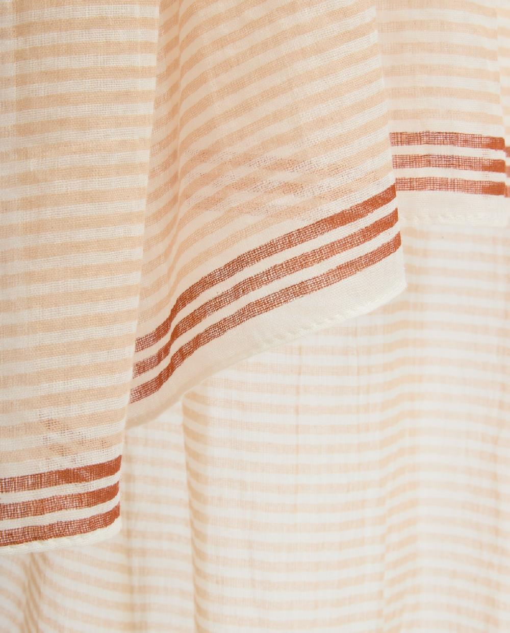 Yerse Fular Algodón Rayas Beige