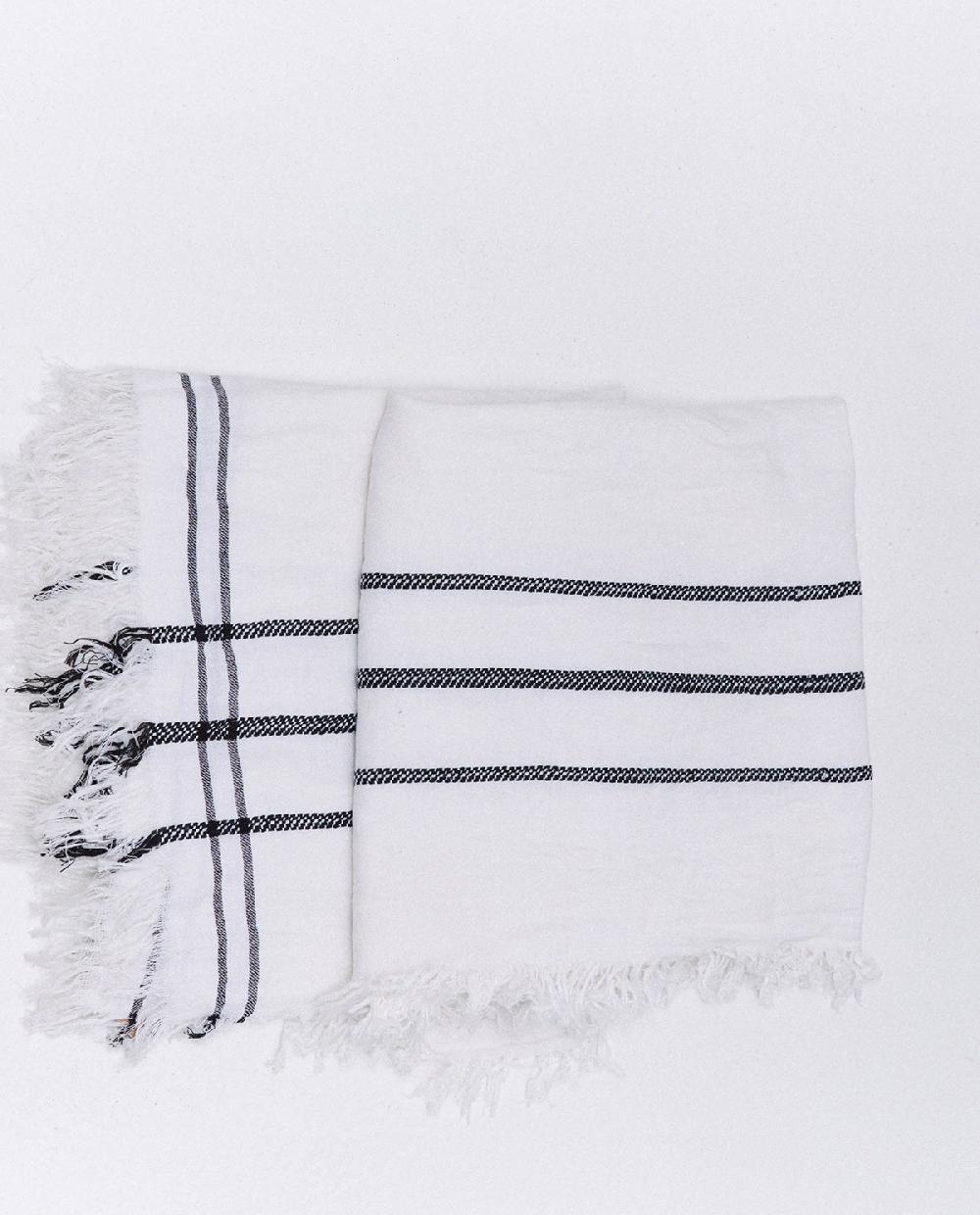 Yerse Fular Algodón Rayas Blanco