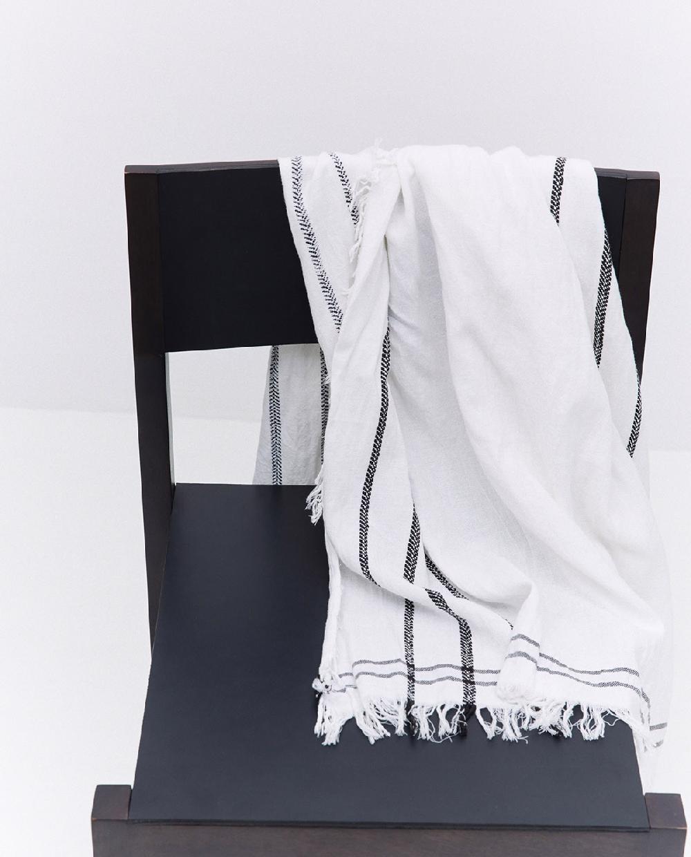 yerse Fular algodón rayas blanco