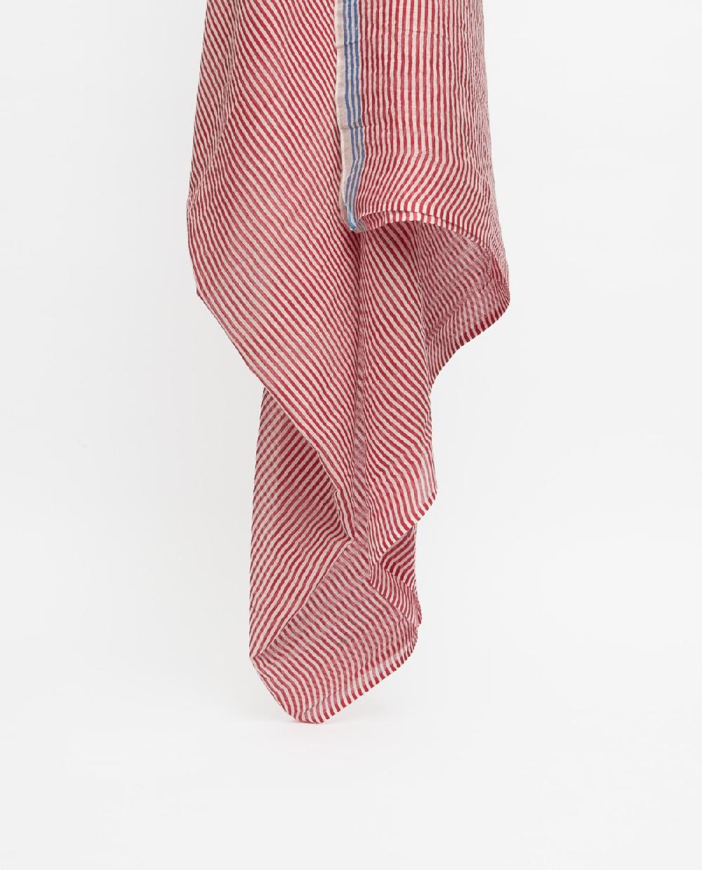 Yerse Fular Algodón Rayas Rojo