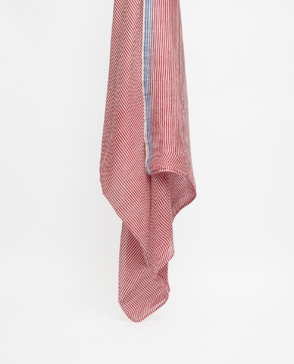 Yerse Fular Algodón Rayas Rojo