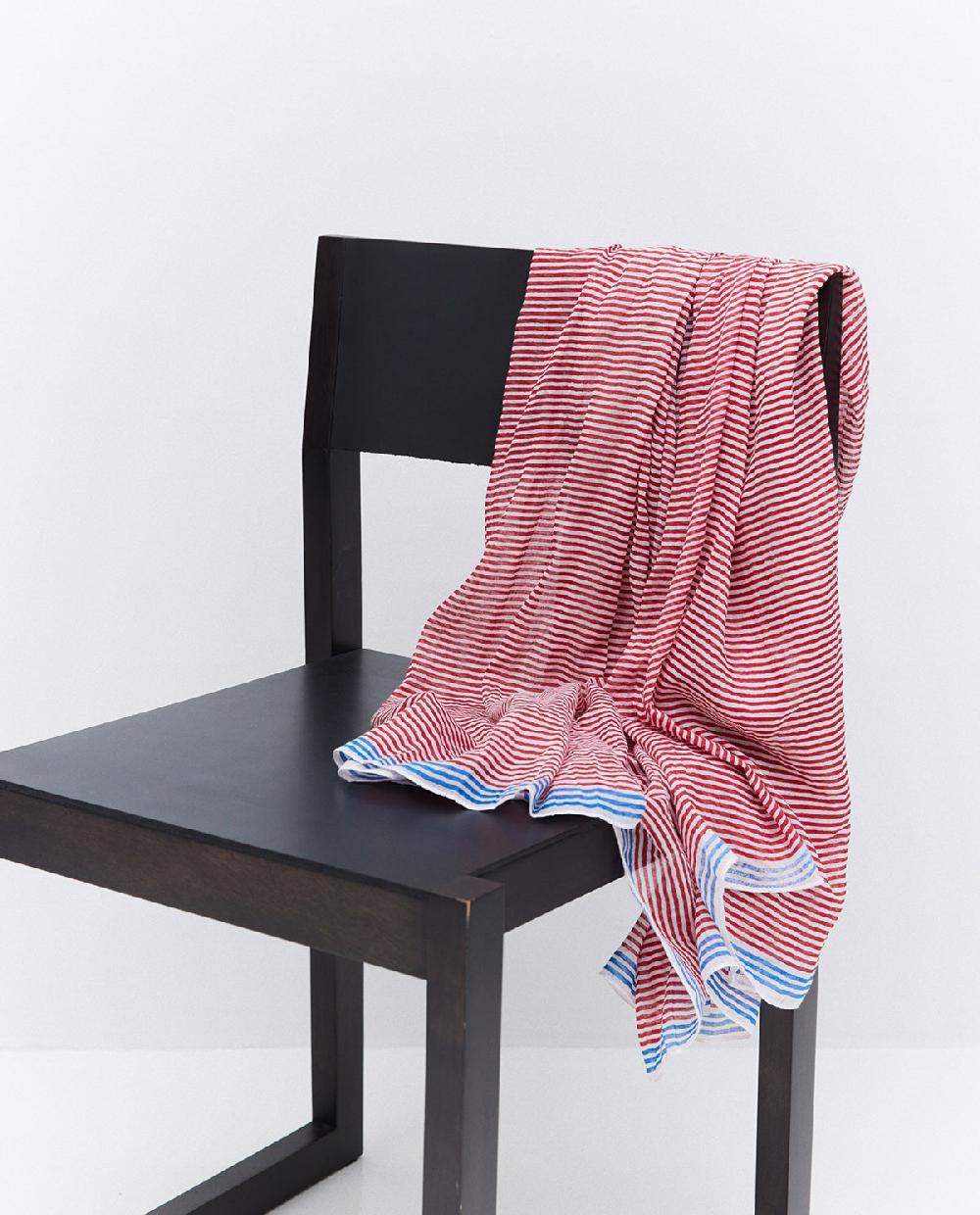 yerse Fular algodón rayas rojo