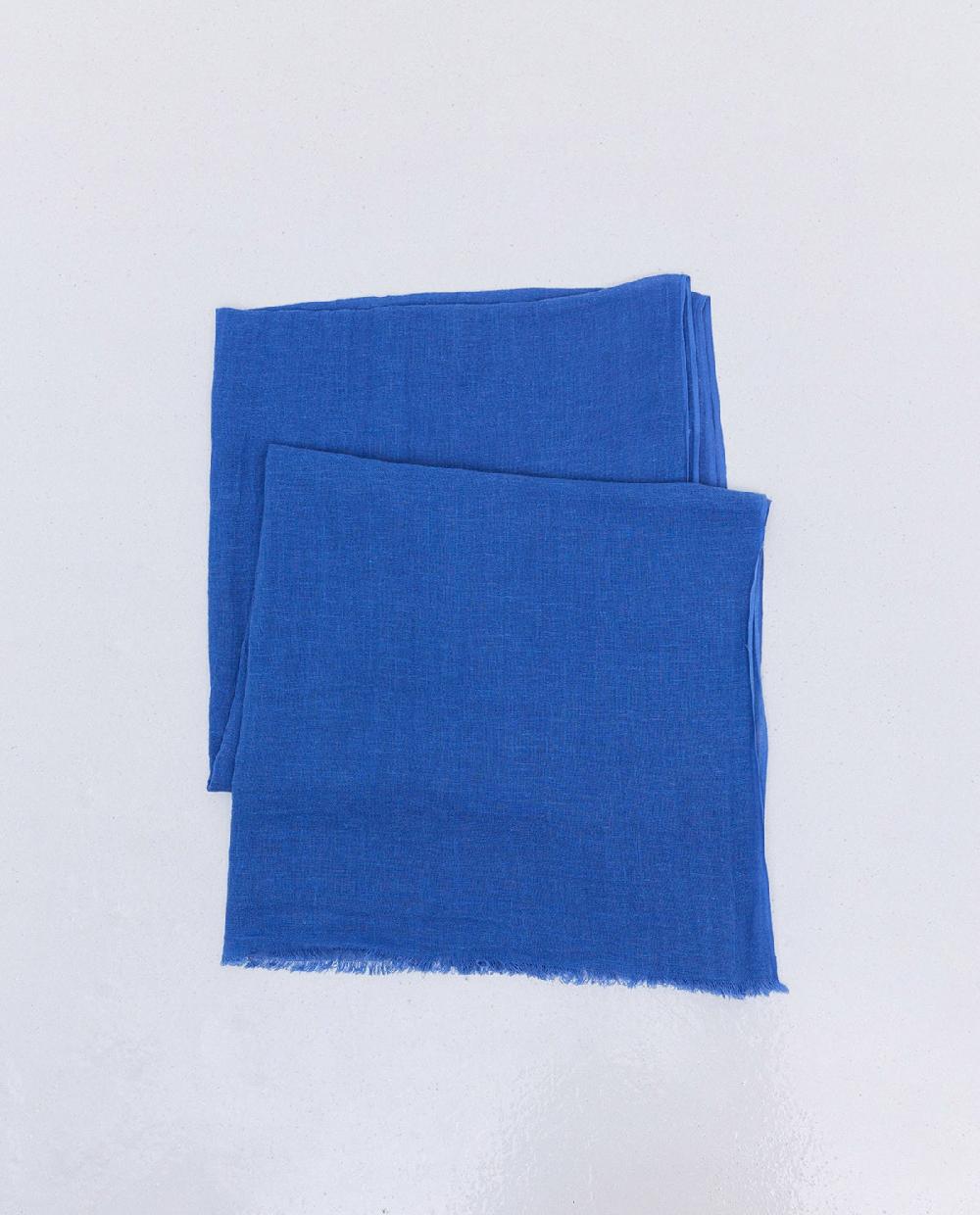 Yerse Fular Gasa De Algodón Y Lino Azul Royal