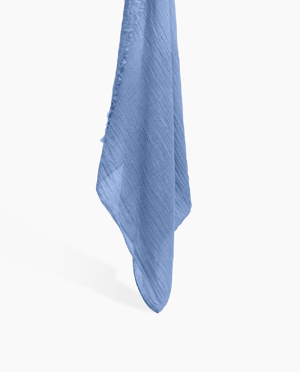 yerse Fular gasa de algodón y lino azul royal