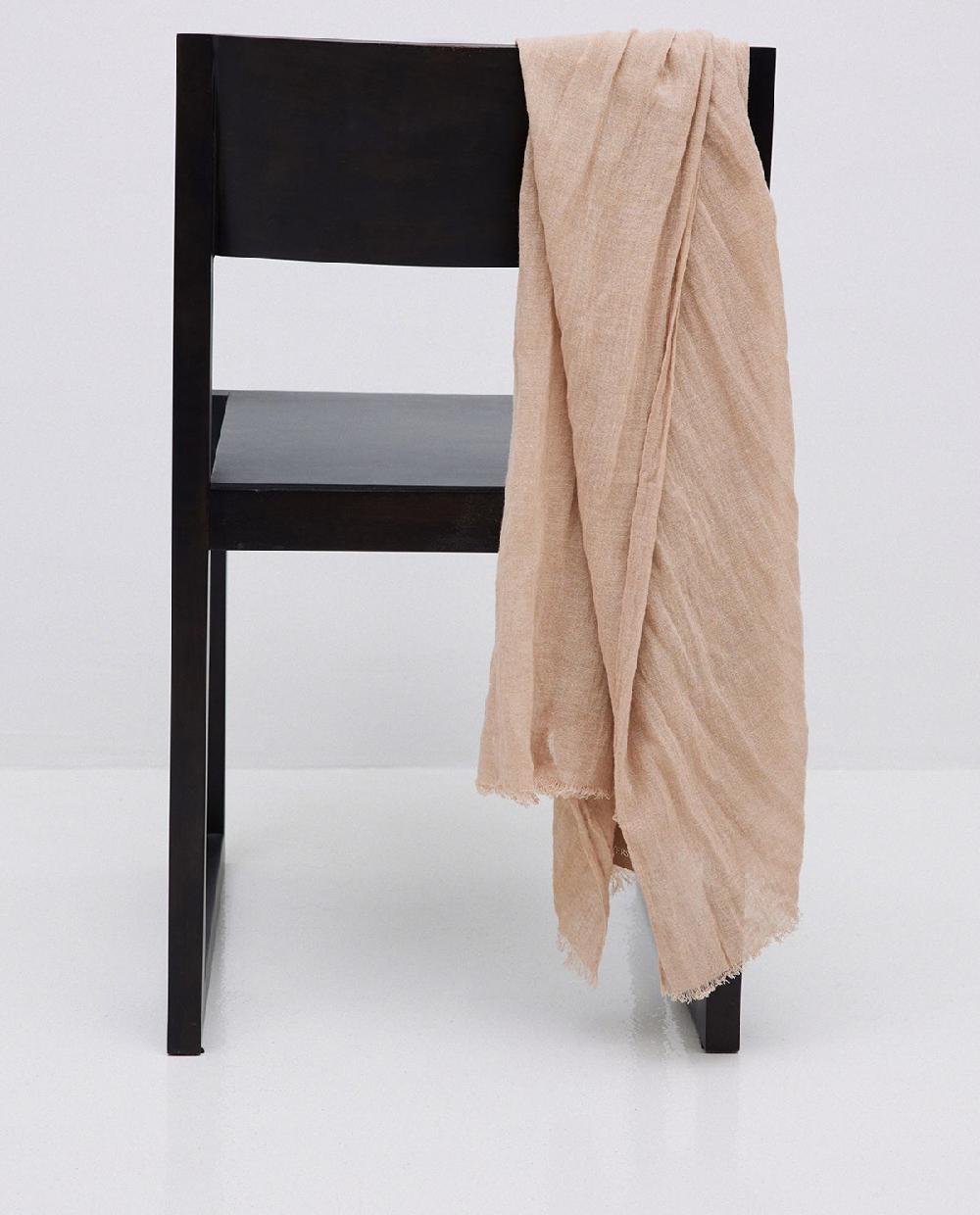 Yerse Fular Gasa De Algodón Y Lino Beige