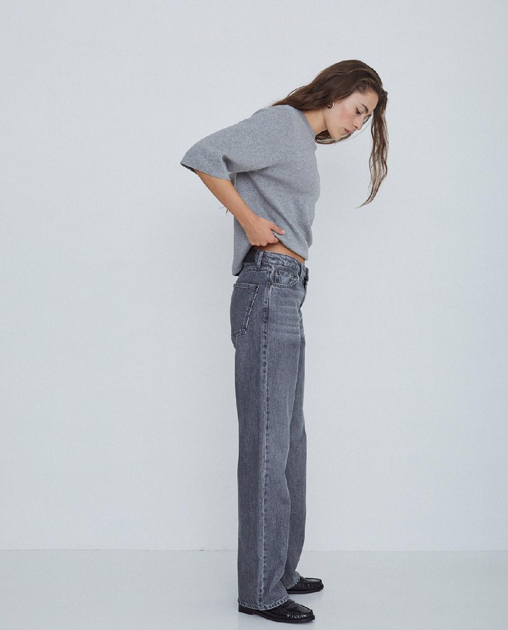 Yerse Jeans Algodón Rectos Gris