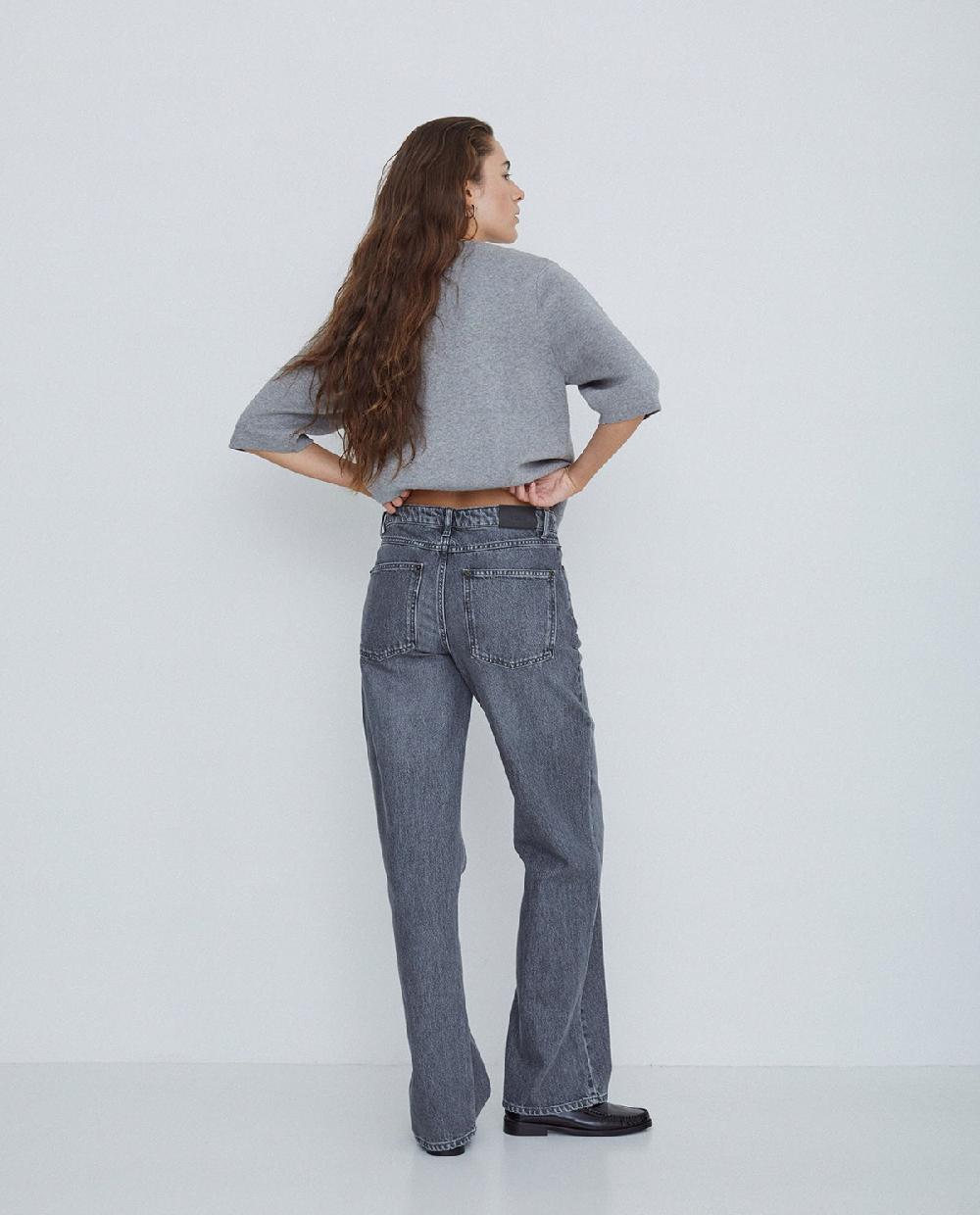 Yerse Jeans Algodón Rectos Gris