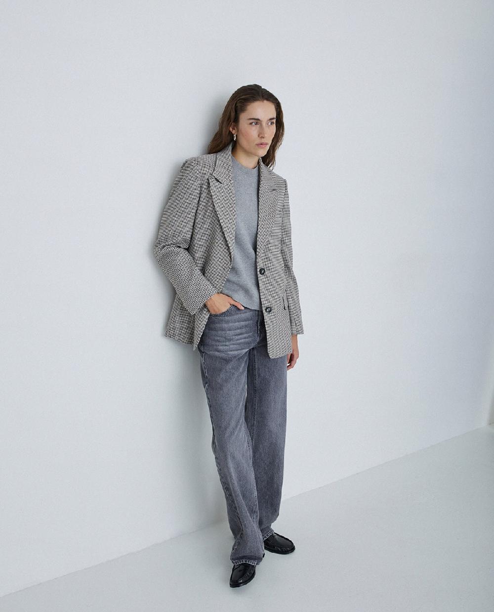 Yerse Jeans Algodón Rectos Gris