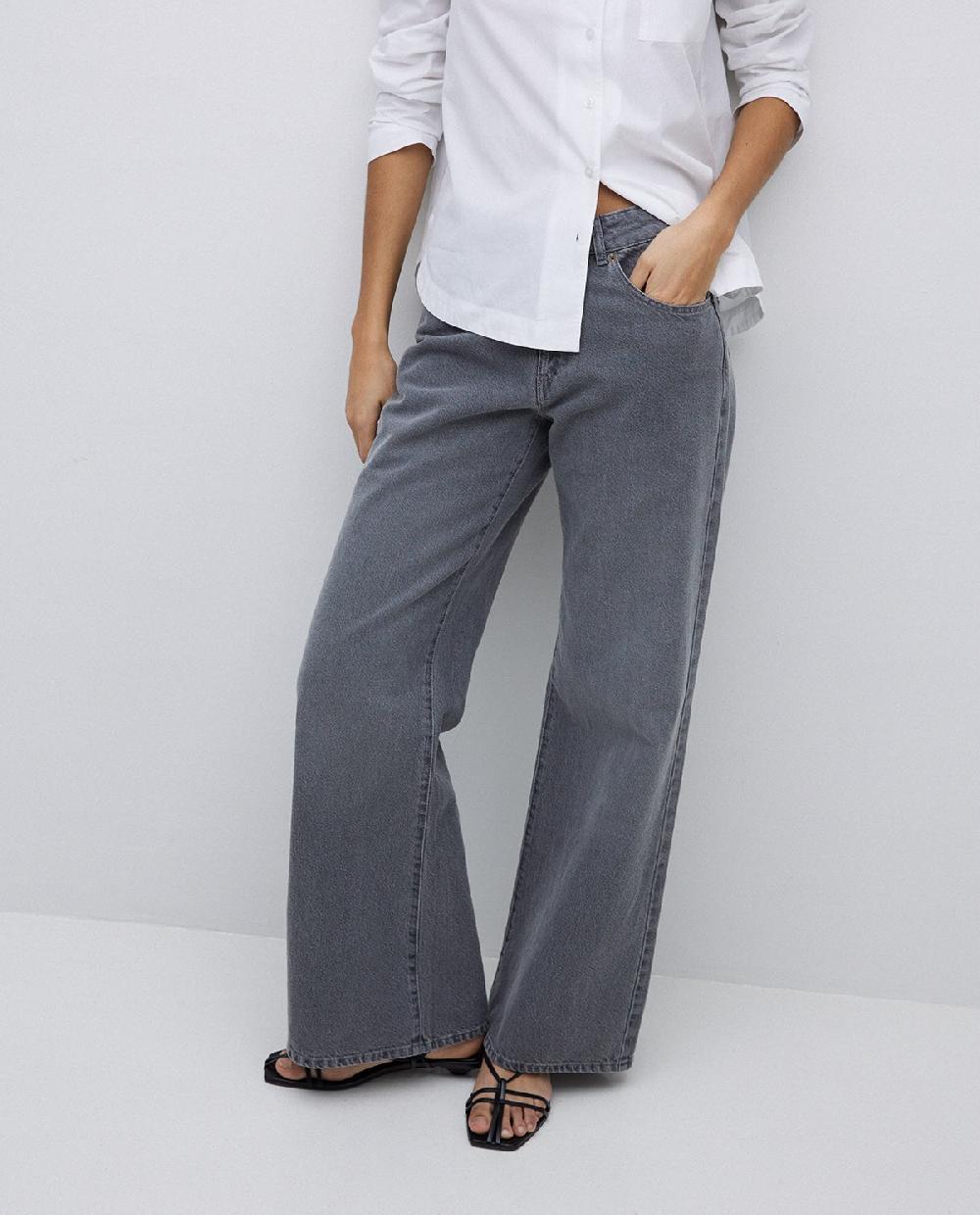 Yerse Jeans Anchos Gris