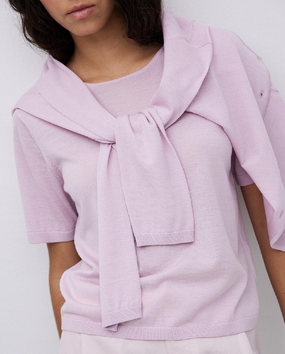 yerse Jersey 100% lana de merino rosa pálido